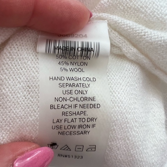 Court & Rowe Bonjour Sweater White Embroidered Crewneck Women’s Medium Nordstrom - Picture 7 of 7